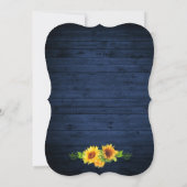 ブルーウッド素朴ヒマワリフローラメイスンジャールライト 招待状 (裏面)