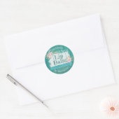 ブルーウッド素朴ピンクローズリップバールラベル ラウンドシール (封筒)