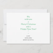 ブルーウッド素朴フォトメリークリスマスカード 招待状 (裏面)