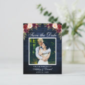 ブルーウッド素朴フローラブルゴーニュ日付を保存 案内ポストカード (スタンド正面)