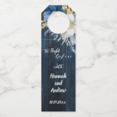 ブルーウッド素朴ホワイトフローラリハーサルディナー ボトルネックタグ (正面)