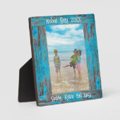 ブルーウッド素朴文字スクエアフォトフレーム フォトプラーク (正面)