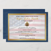 ブルーウッド金ゴールドオーク軍隊退職 招待状 (正面/裏面)