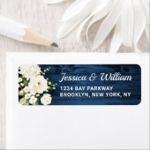 ブルーウッド＆フラッシュローズの花の水彩ラスティック ラベル (インサイチュ)