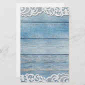 ブルーウッド&ホワイトレーススクラップ縁どブック紙 (正面/裏面)