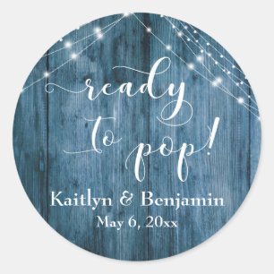 ブルーウッド&ライトストリングレディポップ・アートのング！ ラウンドシール