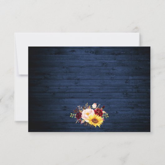 ブルーウッ結婚ドストリングライトレースフローラ 出欠カード (裏面)