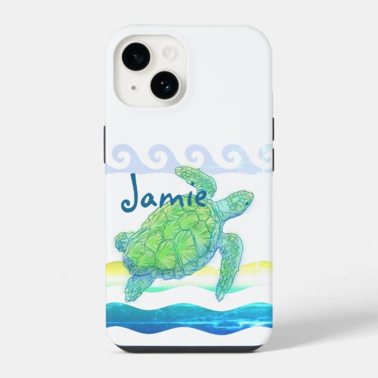 ブルーウミガメ iPhoneケース (裏面)