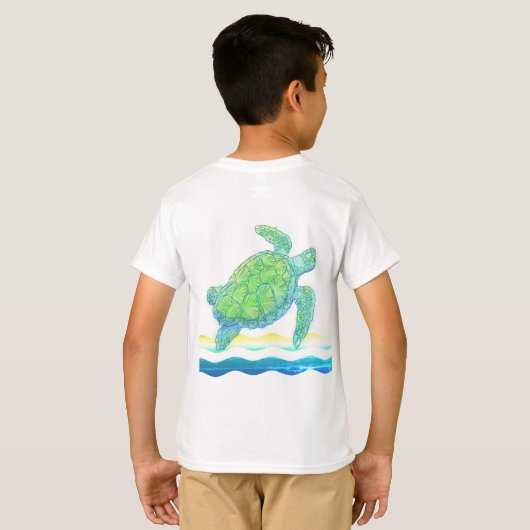 ブルーウミガメ Tシャツ (裏面フル)