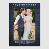 ブルーウモダンッドプリント磁気日付を保存 (正面)