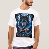 ブルーウルフムーンの幻想芸術Tシャツ Tシャツ (正面)