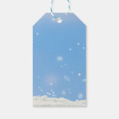 ブルーウーエレガントター雪だるまベビーお洒落シャワー ギフトタグ (裏面)