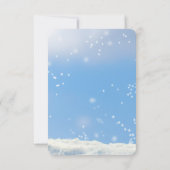 ブルーウーエレガントター雪だるまベビーお洒落シャワー サンキューカード (裏面)