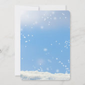 ブルーウーエレガントター雪だるまベビーお洒落シャワー 招待状 (裏面)