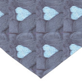 ブルーウールの美しいハート ショートテーブルランナー (コーナー)