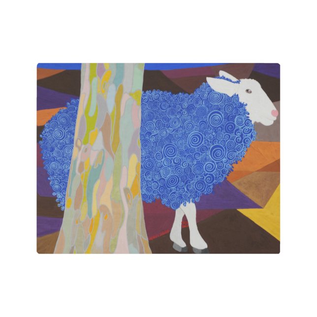 ブルーウールヒツジ メタルプリント (正面)