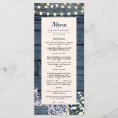 ブルーウ素朴ィードストリングライト&レース結婚ズ メニュー (正面)