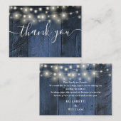 ブルーウ素朴ィードストリングラ結婚イツありがとう プレイスカード (正面/裏面)