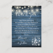 ブルーウ素朴ィードストリングラ結婚イツありがとう プレイスカード (正面)