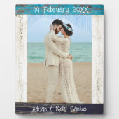 ブルーウ素朴ィードフォト結婚の記念日 フォトプラーク (正面)