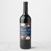 ブルーウ素朴ィードブルゴーニュフローラ結婚の感謝 ワインラベル (正面)