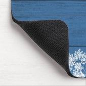 ブルーウ素朴ッド&ホワイトレースファームハレースのようウハウスシック マウスパッド (コーナー)