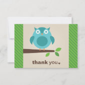 ブルーウ素朴ルモダンオンツリーブランチ サンキューカード (正面)