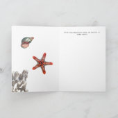 ブルーウ素朴航海のィードバーラップスターフィッシュ誕生日 カード (内部)