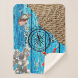 ブルーウ素朴航海のィードラップ シェルパブランケット