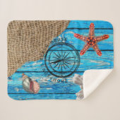 ブルーウ素朴航海のィードラップ シェルパブランケット (正面(横))