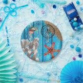 ブルーウ素朴航海のィードラップ ペーパープレート (パーティー)