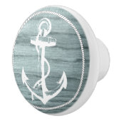ブルーエイジドウッドルックプリントと航海のいかり セラミックノブ (右)