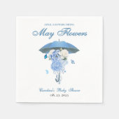 ブルーエイプリルシャワーが5月花の赤ちゃんシャワーをもたらす スタンダードカクテルナプキン (正面)