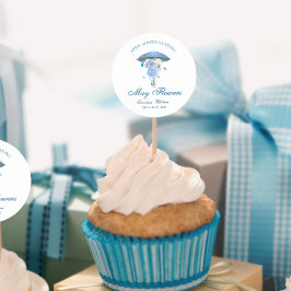 ブルーエイプリルシャワーが5月花の赤ちゃんシャワーをもたらす ラウンドシール