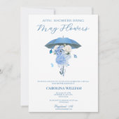 ブルーエイプリルシャワーが5花赤ちゃんシャワーをもたらす 招待状 (正面)