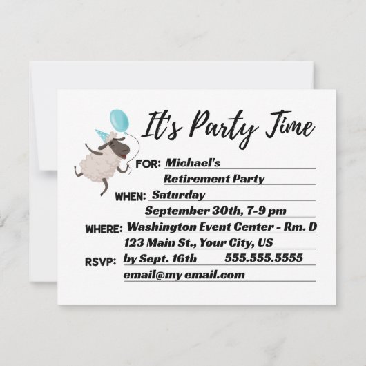 ブルーエウェ招待されーすべての行事よ招待され 招待状 (裏面)