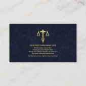 ブルーエクサイトマーブル金ゴールドジャスティはかりで測ス弁護士 名刺 (裏面)