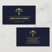 ブルーエクサイトマーブル金ゴールドジャスティはかりで測ス弁護士 名刺 (正面/裏面)