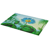 ブルーエジプトウォーターリリー/ロータスイラストレーション カッティングボード (角)