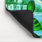 ブルーエジプトウォーターリリー/ロータスイラストレーション マウスパッド (コーナー)