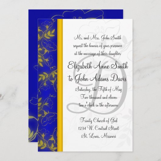 ブルーエスケープ結婚式招待状 招待状 (正面/裏面)