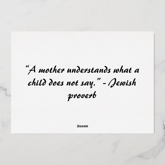 ブルーエステティックフォイル母の日のグリーティングカード 箔シーズンカード (裏面)