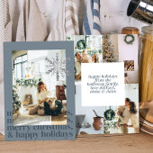 ブルーエステモダンティックフォトフラットホリデーカード シーズンカード