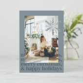 ブルーエステモダンティックフォトフラットホリデーカード シーズンカード (スタンド正面)