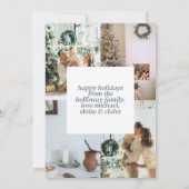 ブルーエステモダンティックフォトフラットホリデーカード シーズンカード (裏面)