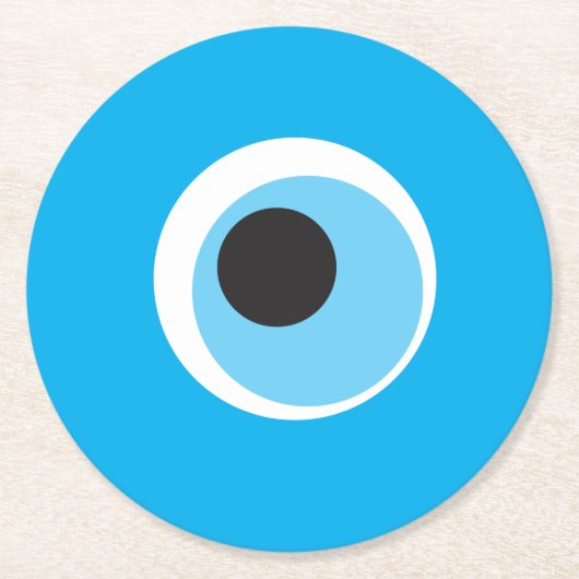 ブルーエゾンドリンクコースター – すべての4色を集める ラウンドペーパーコースター (正面)