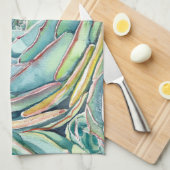 ブルーエチェベリアサクキュレントキッチンタオル キッチンタオル (四つ折り)