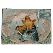 ブルーエッグとベビーシックイースター ラージペーパーバッグ (裏面)