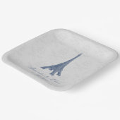 ブルーエッフェルタワーダマスクウェディングシャワー ペーパープレート (傾斜あり)