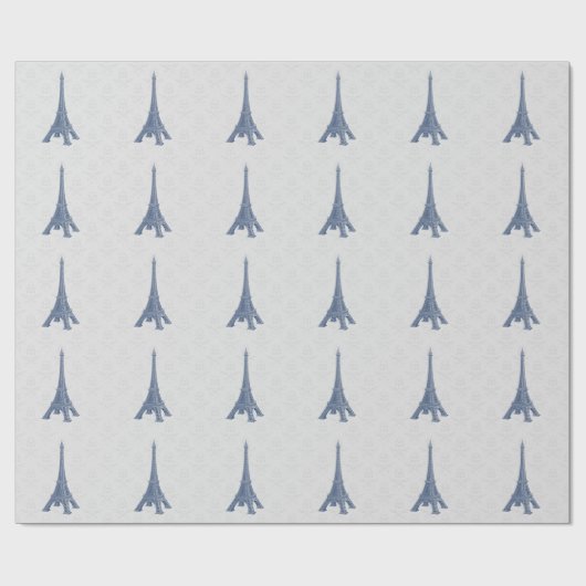 ブルーエッフェルタワーダマスクウェディングラッピング紙 ラッピングペーパー (フラット)